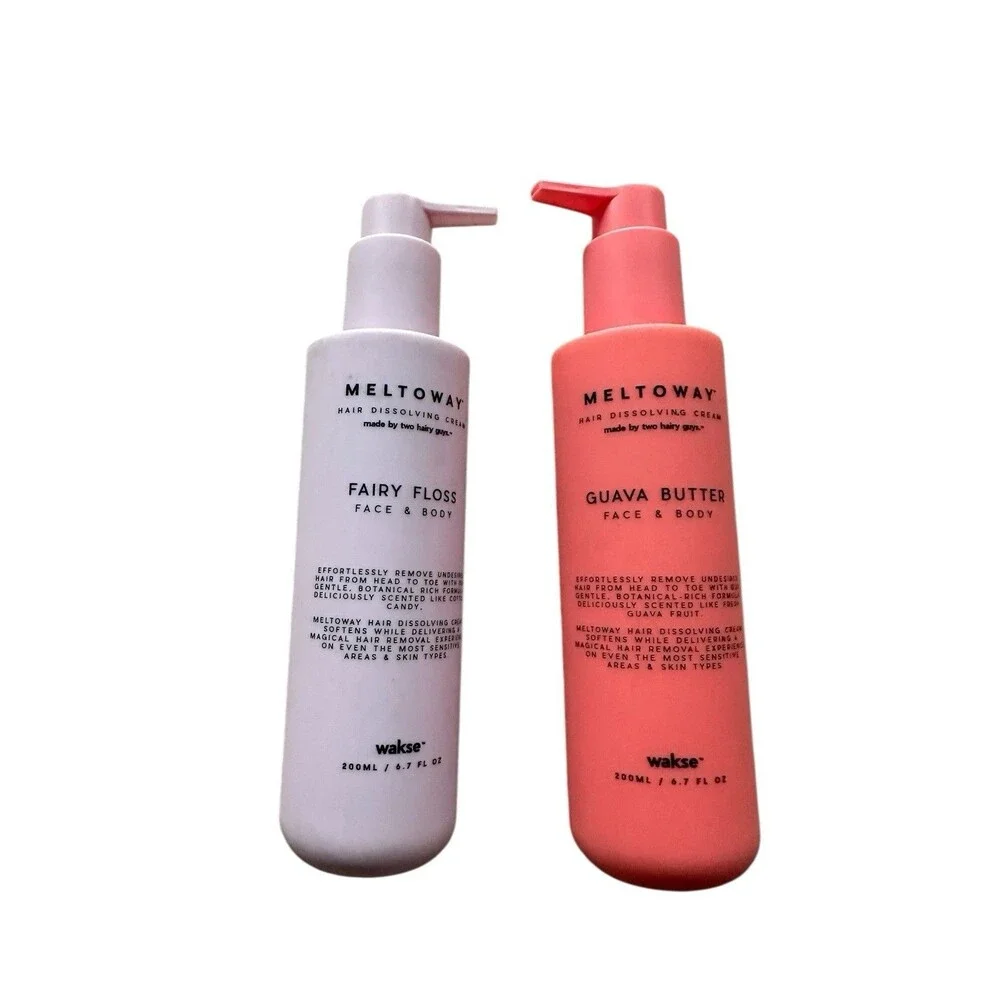 2 Wakse Meltoway Hair Dissolving Cream  6.7 Oz Each Guava Butter & Fairy Floss